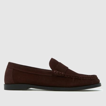 Womens Burgundy schuh Libbie Suede Loafer Flat Shoes | schuh | Schuh