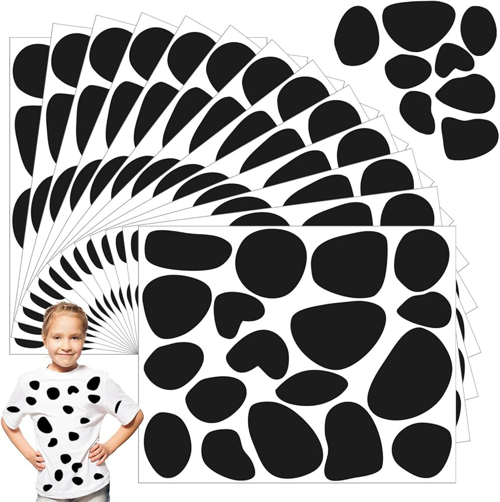 12 Sheets Black Adhesive Felt Circles for Kids Dalmatian Costume, Dalmatian Spots, Stickers, Dalm... | Amazon (US)