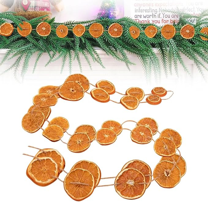 10ft Dried Orange Garland – Natural Dried Orange Slices Christmas Decor for Indoor, Front Door,... | Amazon (US)