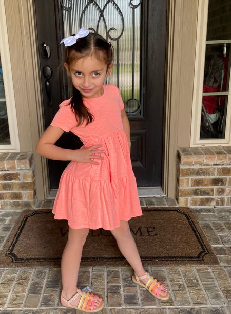 My little girls Cat & Jack dress is on sale. I love the little tie in the back. It’s so cute. The rainbow 🌈 sandals are the best. They Velcro instead of having to fasten them the traditional way. I love them!
Kids fashion 
Little girl fashion 
Little girl knit dress
Casual Easter dress outfit 
#ltkunder15

#LTKsalealert #LTKkids #LTKSeasonal