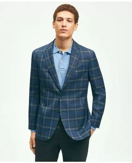 Slim Fit Wool Hopsack Plaid Patch Pocket Sport Coat | Brooks Brothers