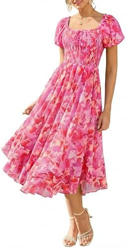 GRACE KARIN Womens Summer Floral Maxi Dress 2026 Flowy Wedding Guest Dress A Line Boho Dresses Fa... | Amazon (US)