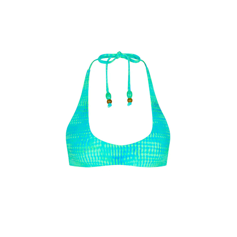 Scoop Mini Halter Crop Bikini Top - Summer Seas | Kulani Kinis US
