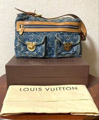 Louis Vuitton Monogram Denim Baggy PM Blue Shoulder Bag LV Vintage Rare Auth | eBay US