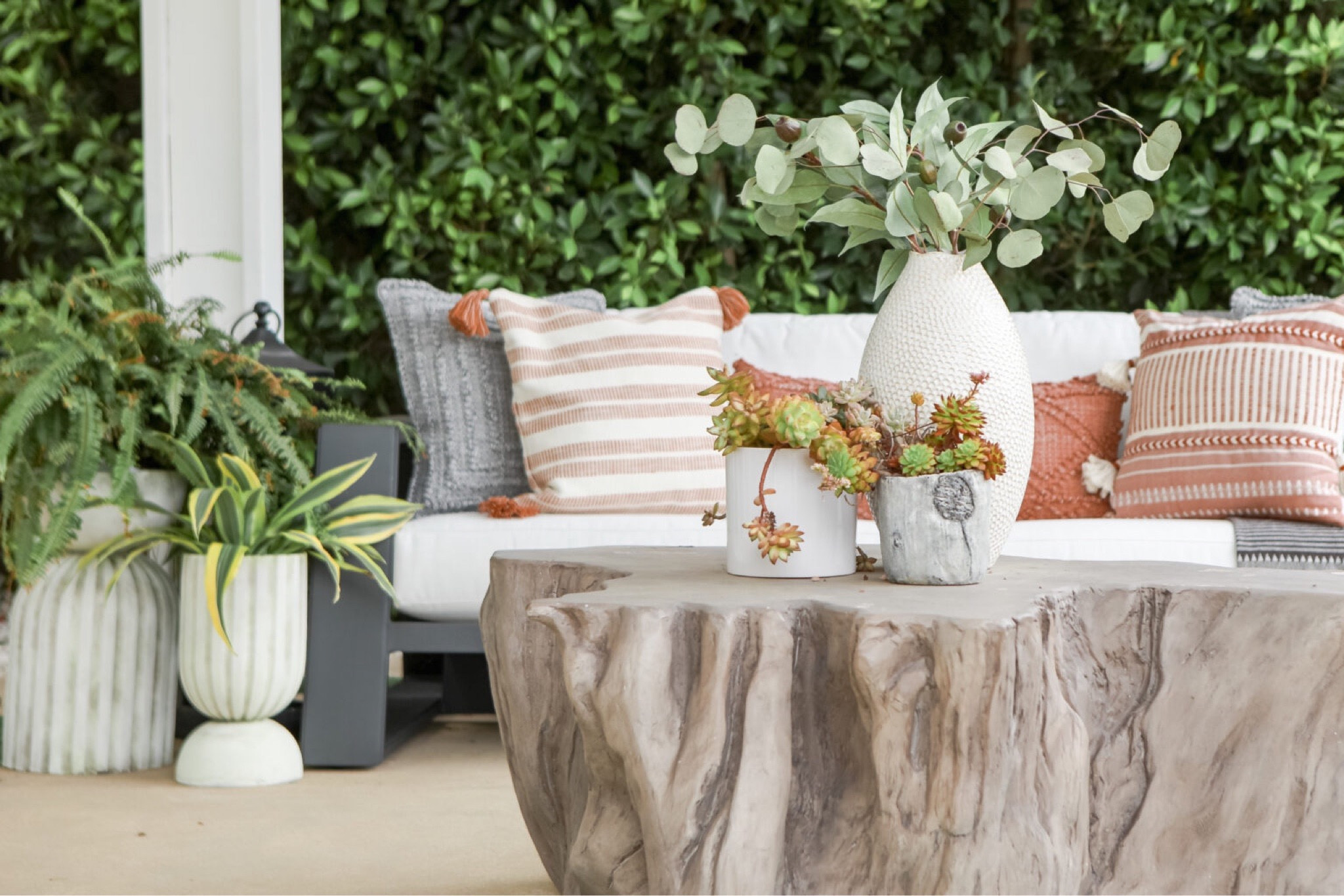 Cozy corner of the yard!! Tranquility and peace can be found here… when the kids and dogs are away. // outdoor furniture // arhaus sale // patio furniture // home // table // chairs // couch // seating 

#LTKsalealert #LTKhome #LTKSeasonal