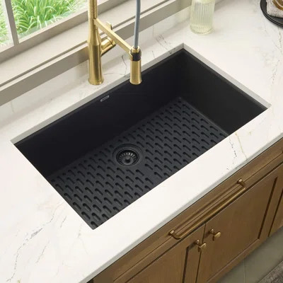 Ruvati 32 x 19 inch Granite Composite Quartz Undermount Single Bowl Kitchen Sink | Wayfair North America