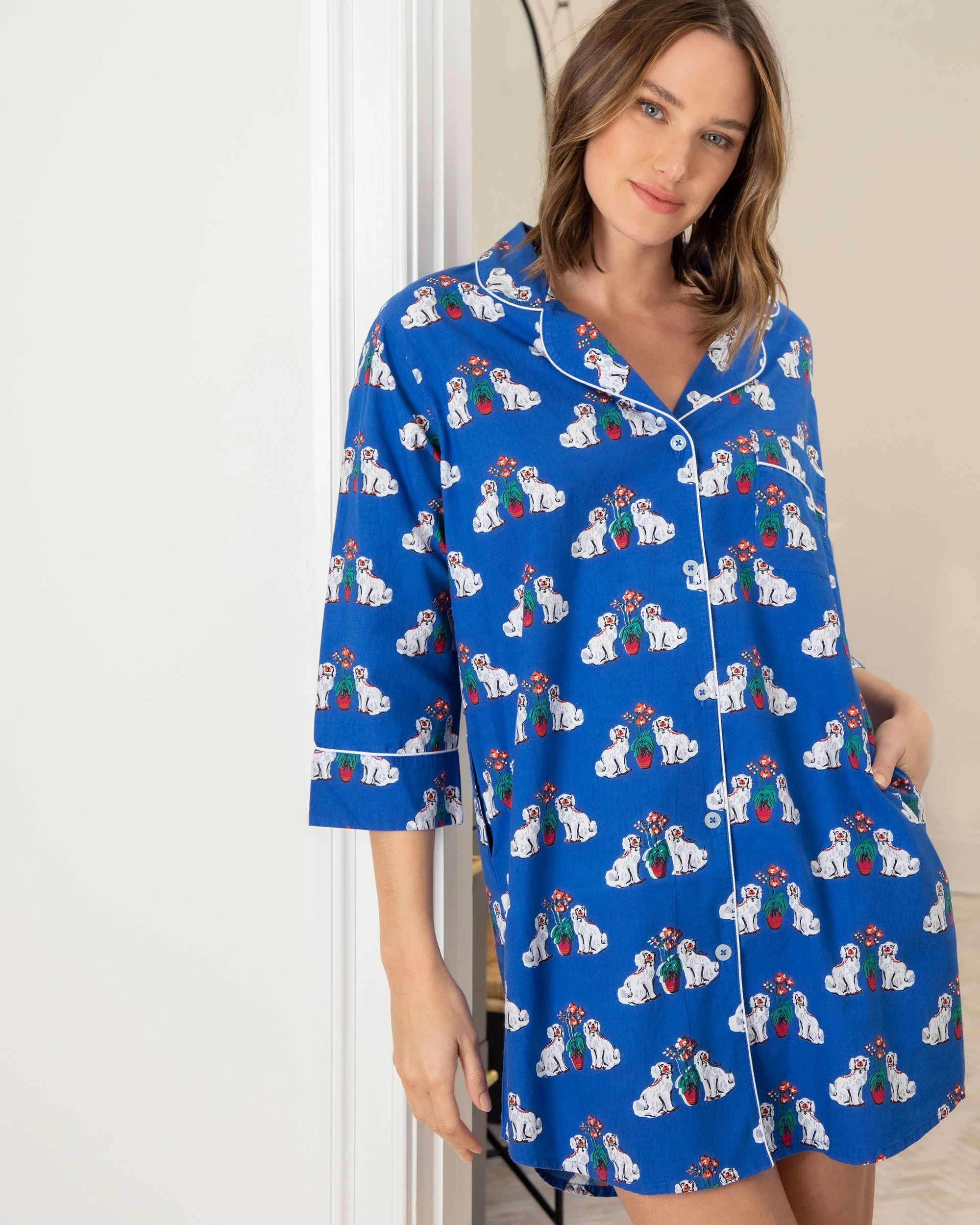 Matching Spaniels - Sleep Shirt - Queen Blue | Printfresh