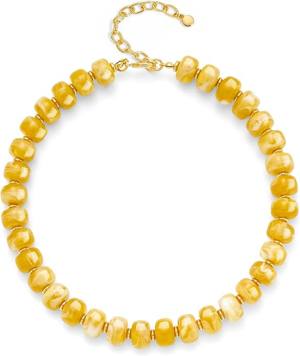 Summer Beach Jewelry Chunky Beaded Necklace for Women Trendy Statement Big Colorful Resin Bead Ch... | Amazon (US)