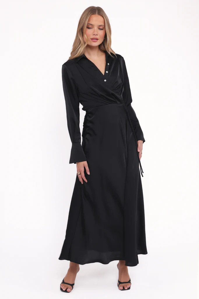 Verna Long Sleeve Maxi Dress - Black | Petal & Pup (US)