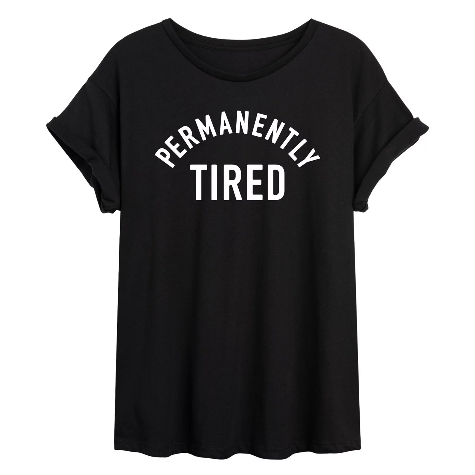 Junior's Permanently Tired Oversize Tee, Girl's, Size: XL, Black | Kohl's
