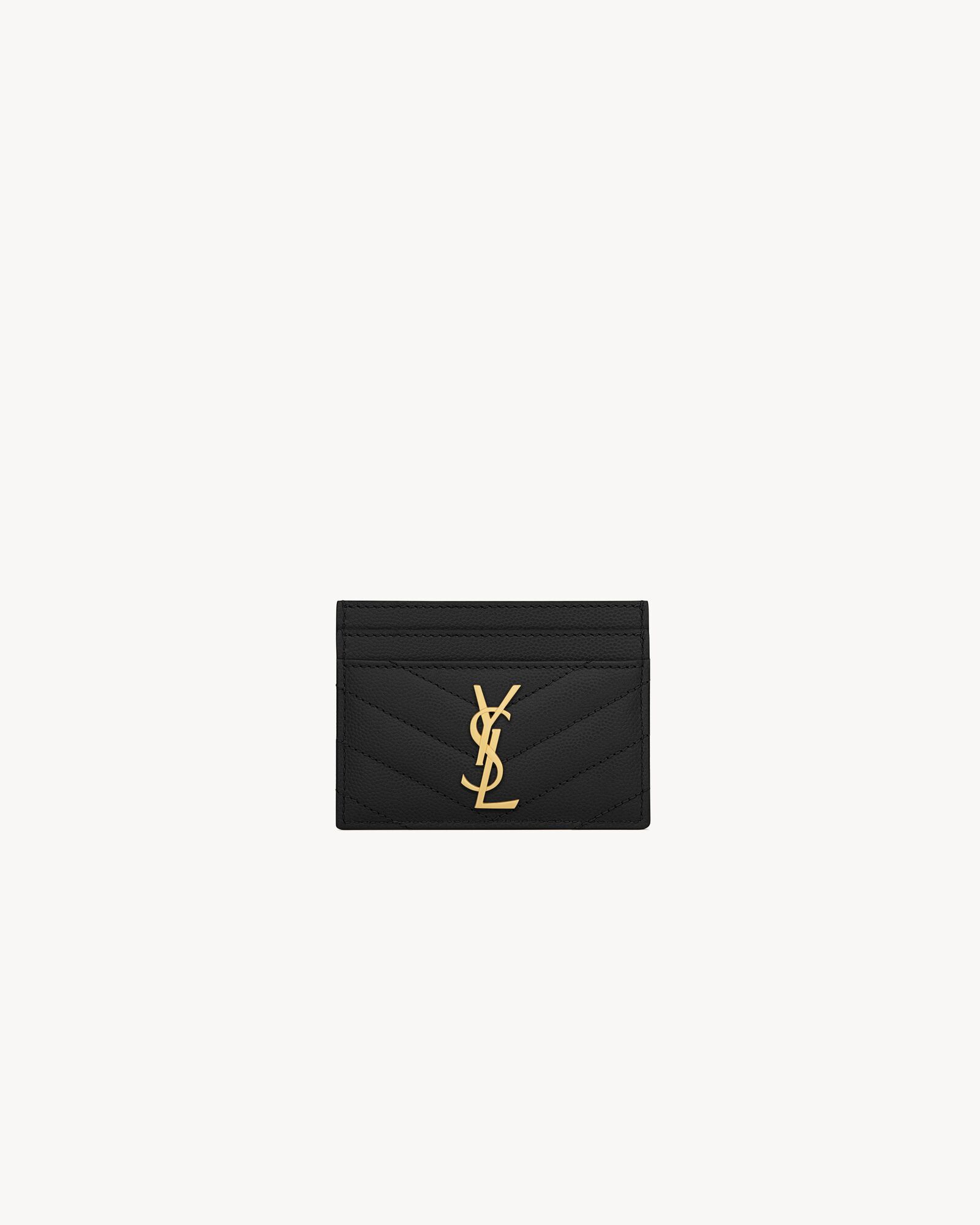 CASSANDRE MATELASSÉ card case in grain de poudre leather | Saint Laurent Inc. (Global)