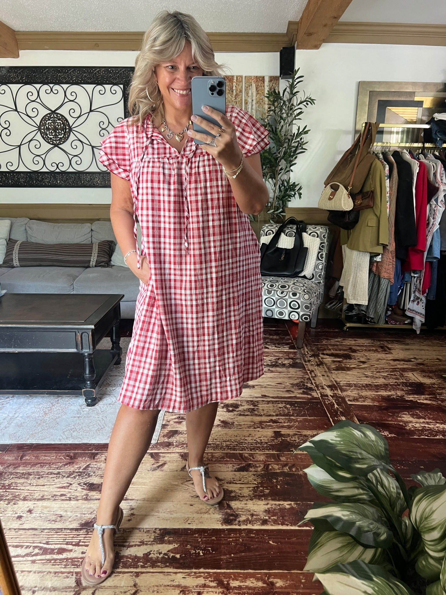 Gingham double ruffle hem dress with pockets- size 12

#LTKFindsUnder50 #LTKMidsize #LTKSeasonal