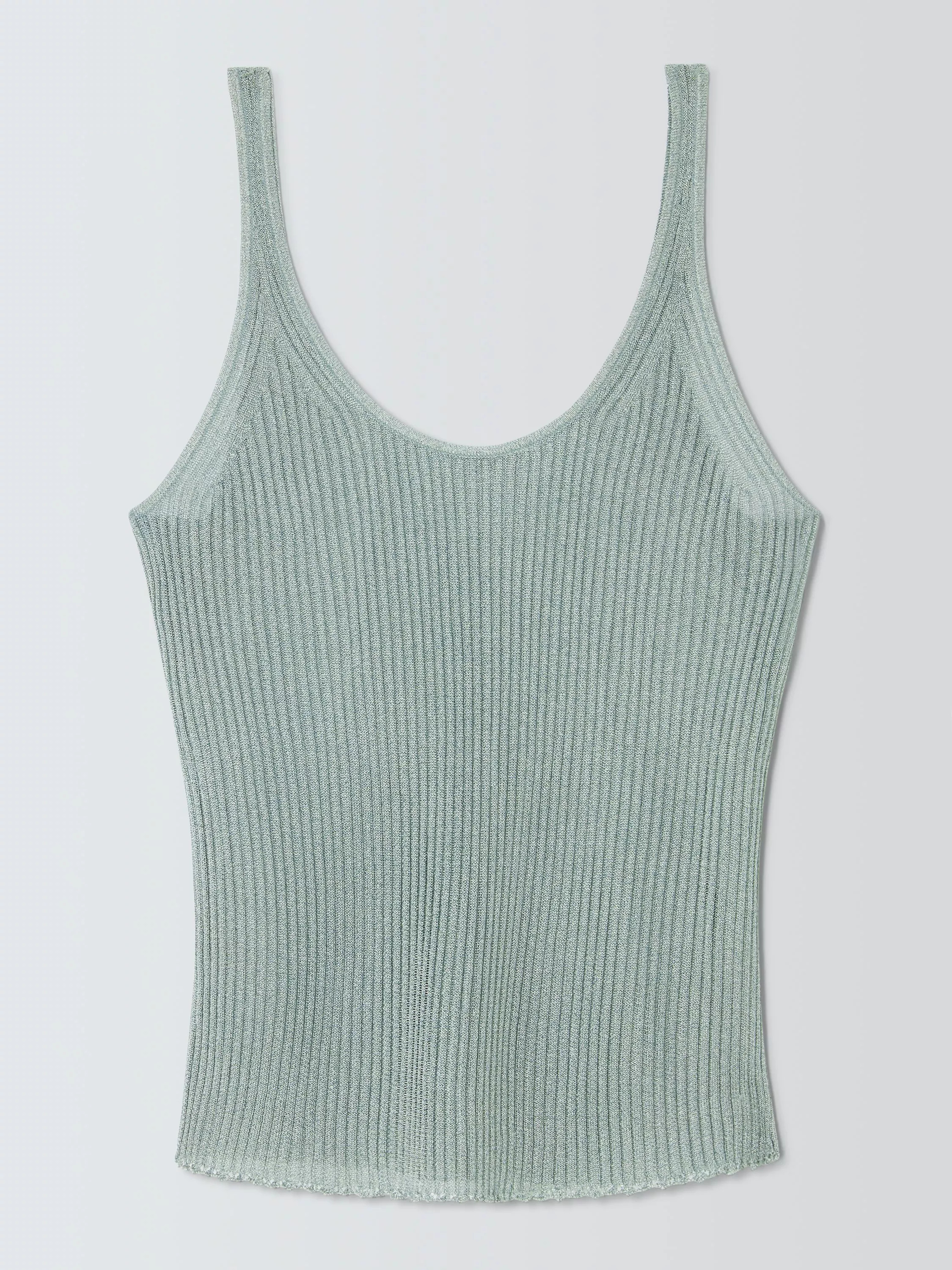 Metallic Rib Knit Vest, Silver Blue | John Lewis (UK)