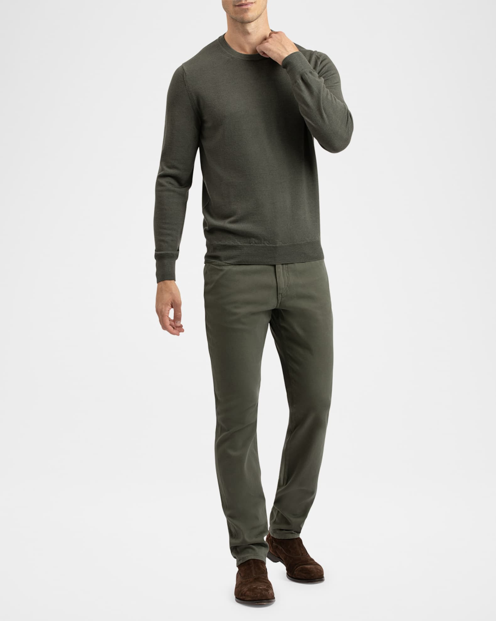 Men's Washed Cotton 5-Pocket Pants | Neiman Marcus
