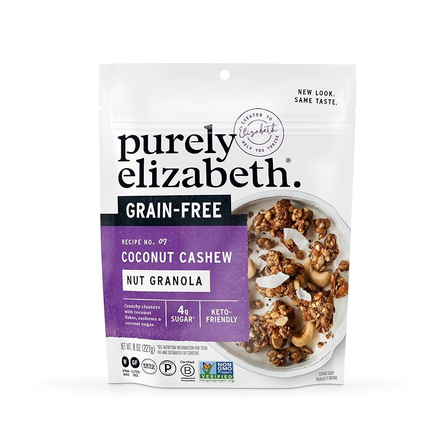 Purely Elizabeth, Coconut Cashew, Keto Granola, Grain-Free, Non-GMO, Paleo (8oz Bag) | Amazon (US)