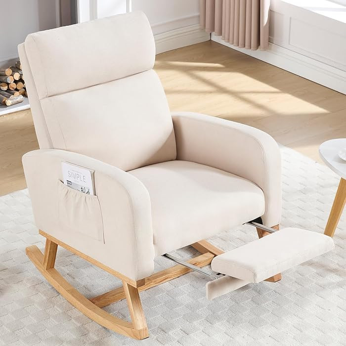 Rocking Chair Nursery, Nursing Rocking Chairs with Foot Rest for Mom Nursery, Glider Rocker Chair... | Amazon (US)
