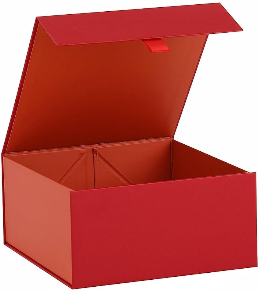 Red Gift Box 8x8x4 Inches Small Gift Boxes for Presents with Magnetic Closure Lid Luxury Collapsi... | Amazon (US)