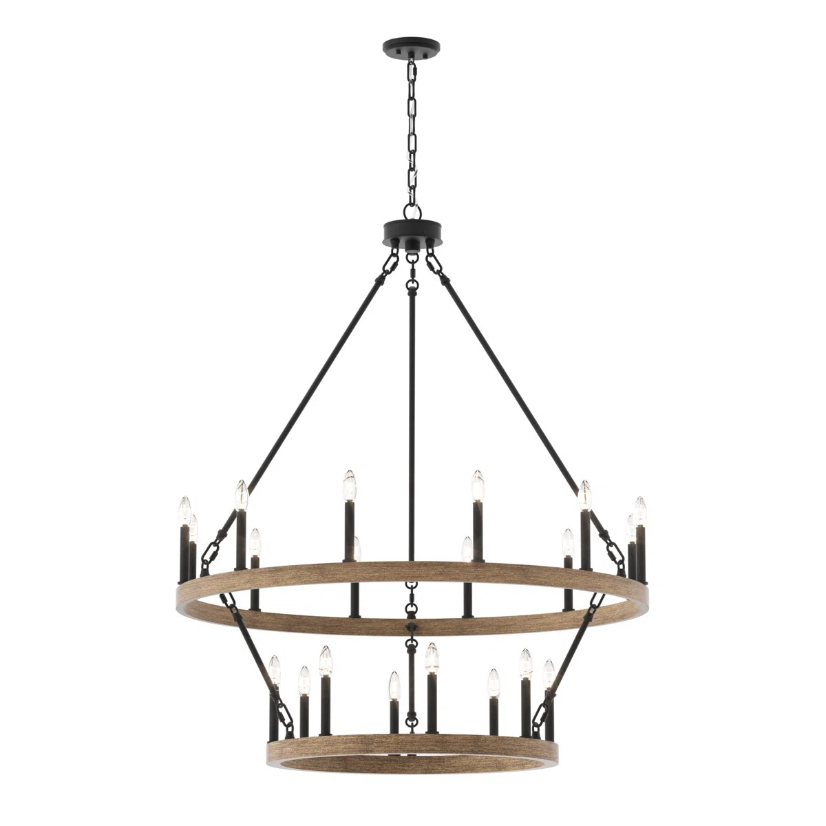 Birch Lane™ Adriana 20 - Light Steel Dimmable Wagon Wheel Chandelier & Reviews | Wayfair | Wayfair North America