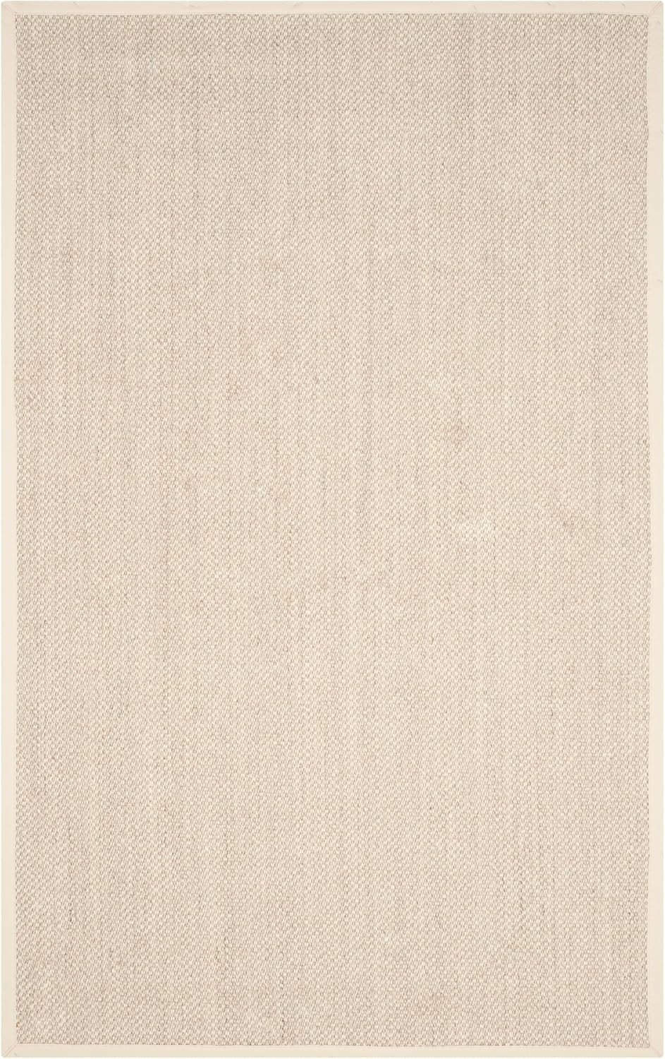 SAFAVIEH Natural Fiber Area Rug 5x8 Textured, Marble & Beige NF143C | Amazon (US)