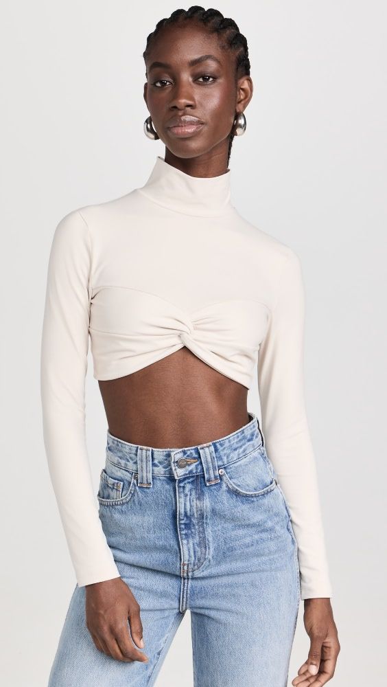 Susana Monaco Twist Mock Crop Top | Shopbop | Shopbop