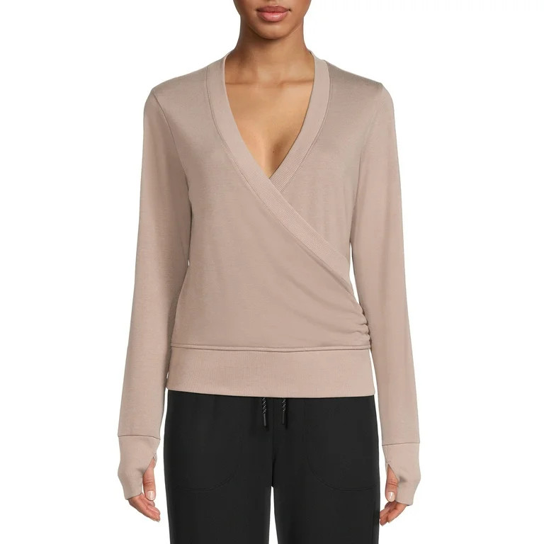 Avia Women’s Long Sleeve Wrap Yoga Top | Walmart (US)