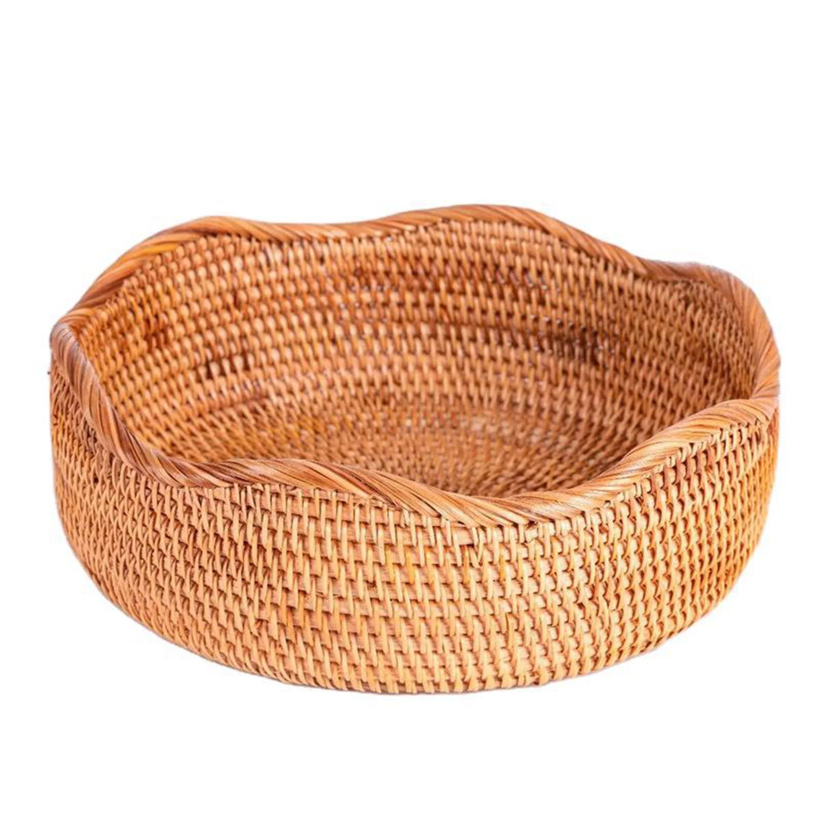 Sugeryy Kitchen Organizer Fruit Tea Tray Rattan Storage Basket Household Home Decor Wave Style De... | Walmart (US)