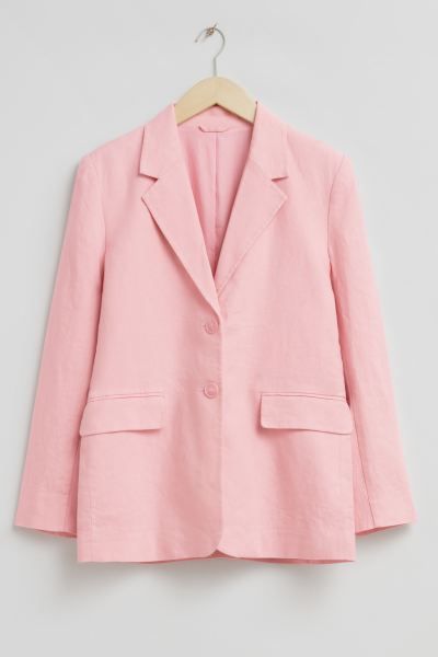Relaxed Single-Breasted Linen Blazer | H&M (UK, MY, IN, SG, PH, TW, HK)