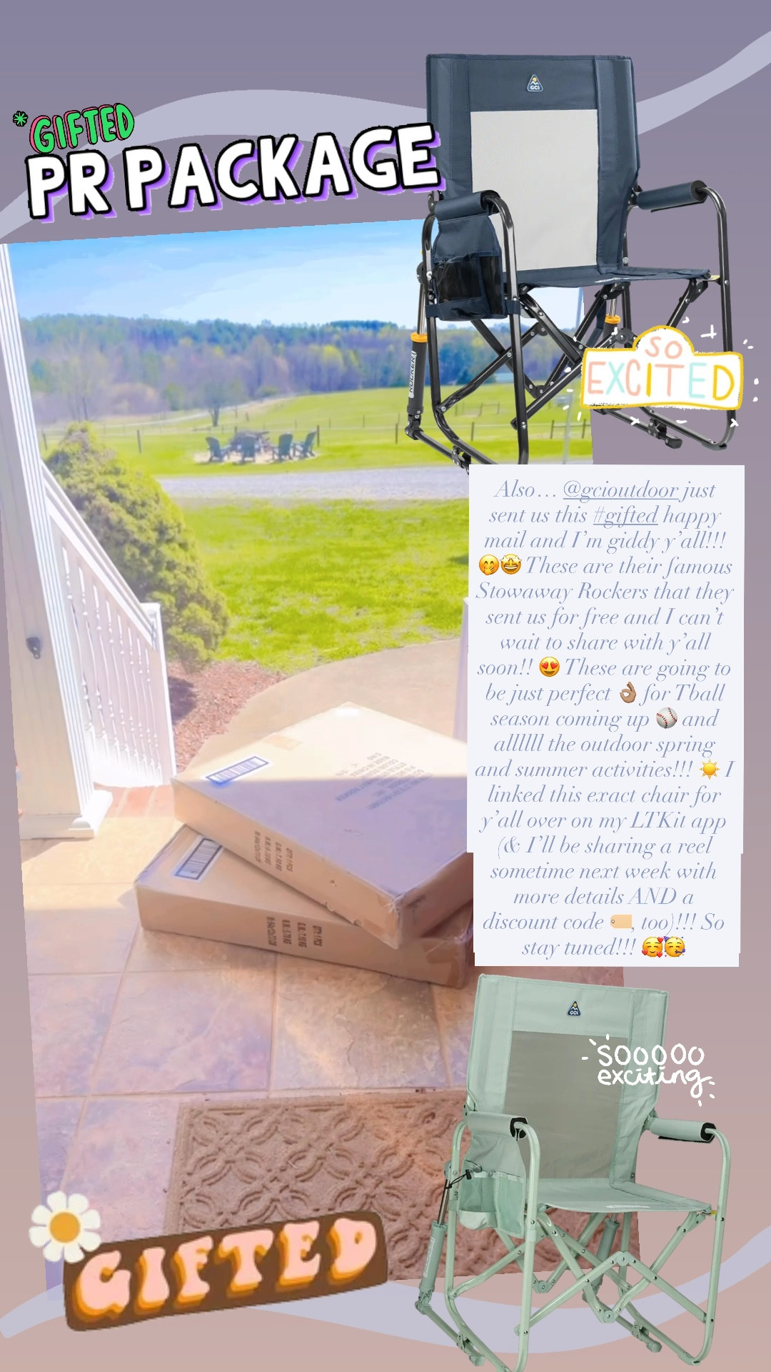 Also… @gcioutdoor just sent us this #gifted happy mail and I’m giddy y’all!!! 🤭🤩 These are their famous Stowaway Rockers that they sent us for free and I can’t wait to share with y’all soon!! 😍 These are going to be just perfect 👌🏽 for Tball season coming up ⚾️ and allllll the outdoor spring and summer activities!!! ☀️ I linked this exact chair for y’all over on my LTKit app (& I’ll be sharing a reel sometime next week with more details AND a discount code 🏷️, too)!!! So stay tuned!!! 🥰🥳