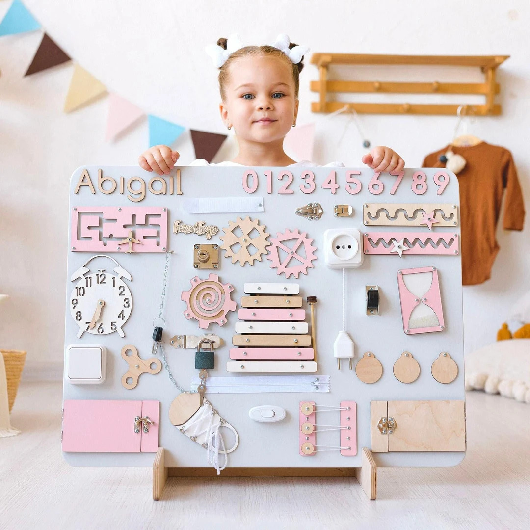 Toddler Busy Board, Sensory Board for 1 2 3 Year Old, 1st Birthday Boy Girl Gift, Baby Activity B... | Etsy (US)