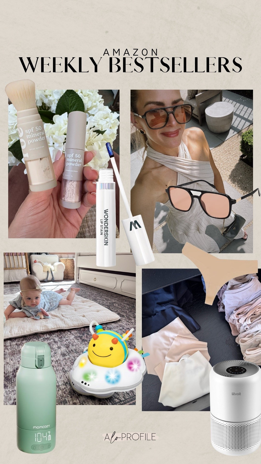 AMAZON BESTSELLERS✨
1. Lip Stain (shade: lovely)
2. Air Purifier
3. Powder Sunscreen
4. Seamless Undies
5. Portable Milk / Water Warmer
6. Sunnies
7. Bee Crawling Toy

#LTKStyleTip #LTKKids #LTKHome