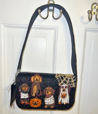 Viral Fall Halloween Dachshund Dogs Beaded Bag Ghost Pumpkin-India made NWT | eBay US