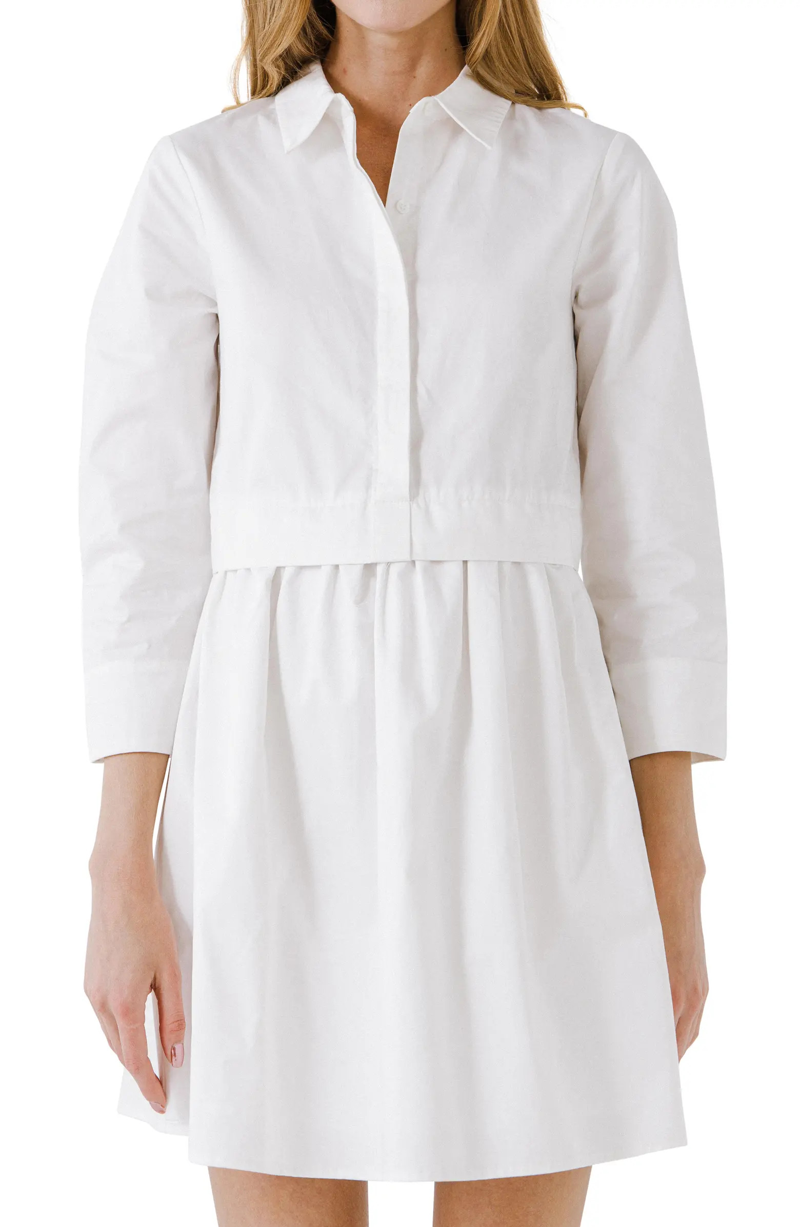 English Factory Long Sleeve Mini Shirtdress | Nordstrom | Nordstrom