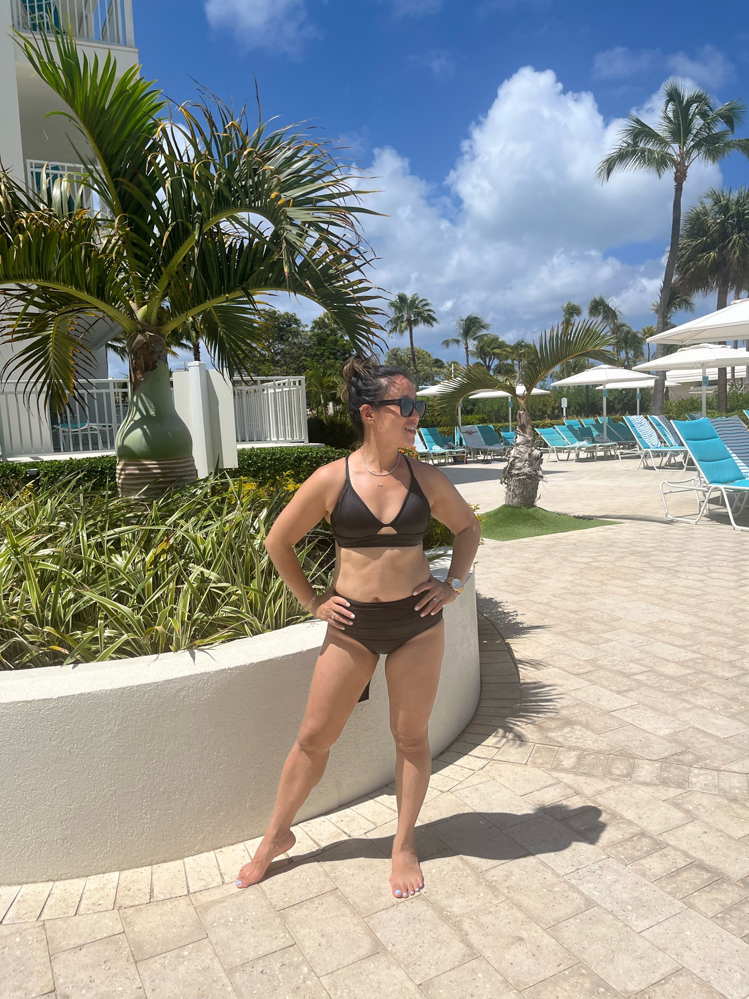 Vacation mode. I’m wearing a 32C on top and an xs bottom. Top is adjustable with ties in the back. Top and bottom are sold as separates. Some colors are on sale. Find your perfect match!

#LTKStyleTip #LTKSwim #LTKFindsUnder50