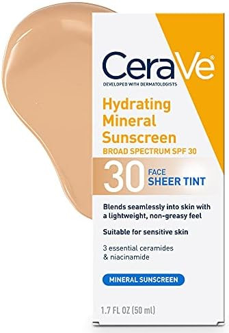 CeraVe Tinted Sunscreen with SPF 30 | Hydrating Mineral Sunscreen With Zinc Oxide & Titanium Dioxide | Amazon (US)