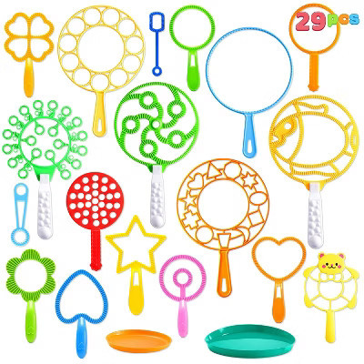 Joyfy 29 Pcs Giant Bubble Wands Set with with Tray, Bubble Maker Wands Bulk with Assorted Shapes for Kids Toddlers Summer Outdoor Play, Party Game | Target