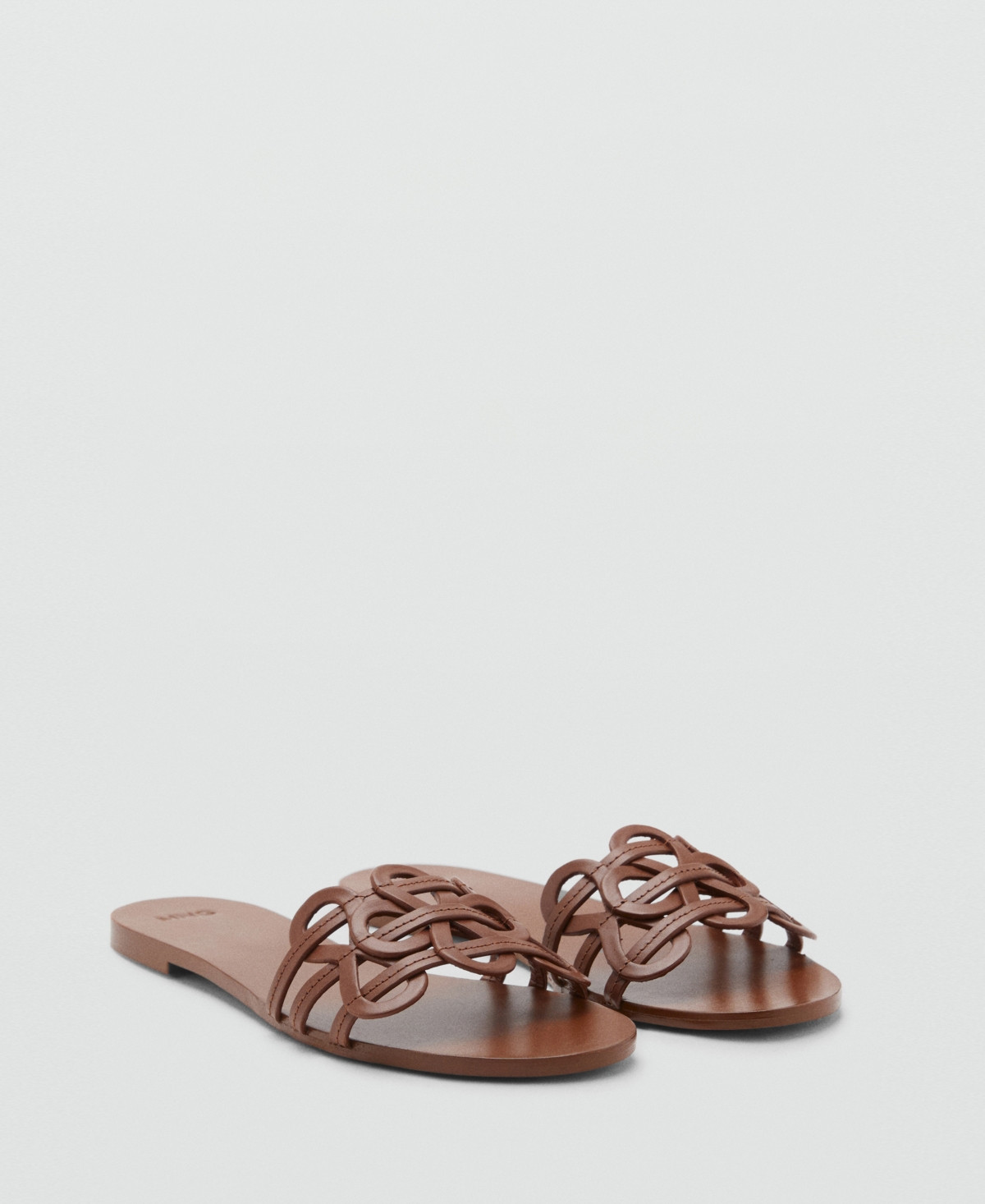 Mango Women's Intertwined Strap Leather Sandals - Leather | Macy's
