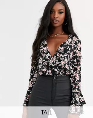 Missguided Tall plunge bodysuit in floral print | ASOS (Global)