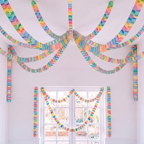 480 Sheets Paper Chain Garland Paper Kit, 3 x 8 in, Macaron | Amazon (US)