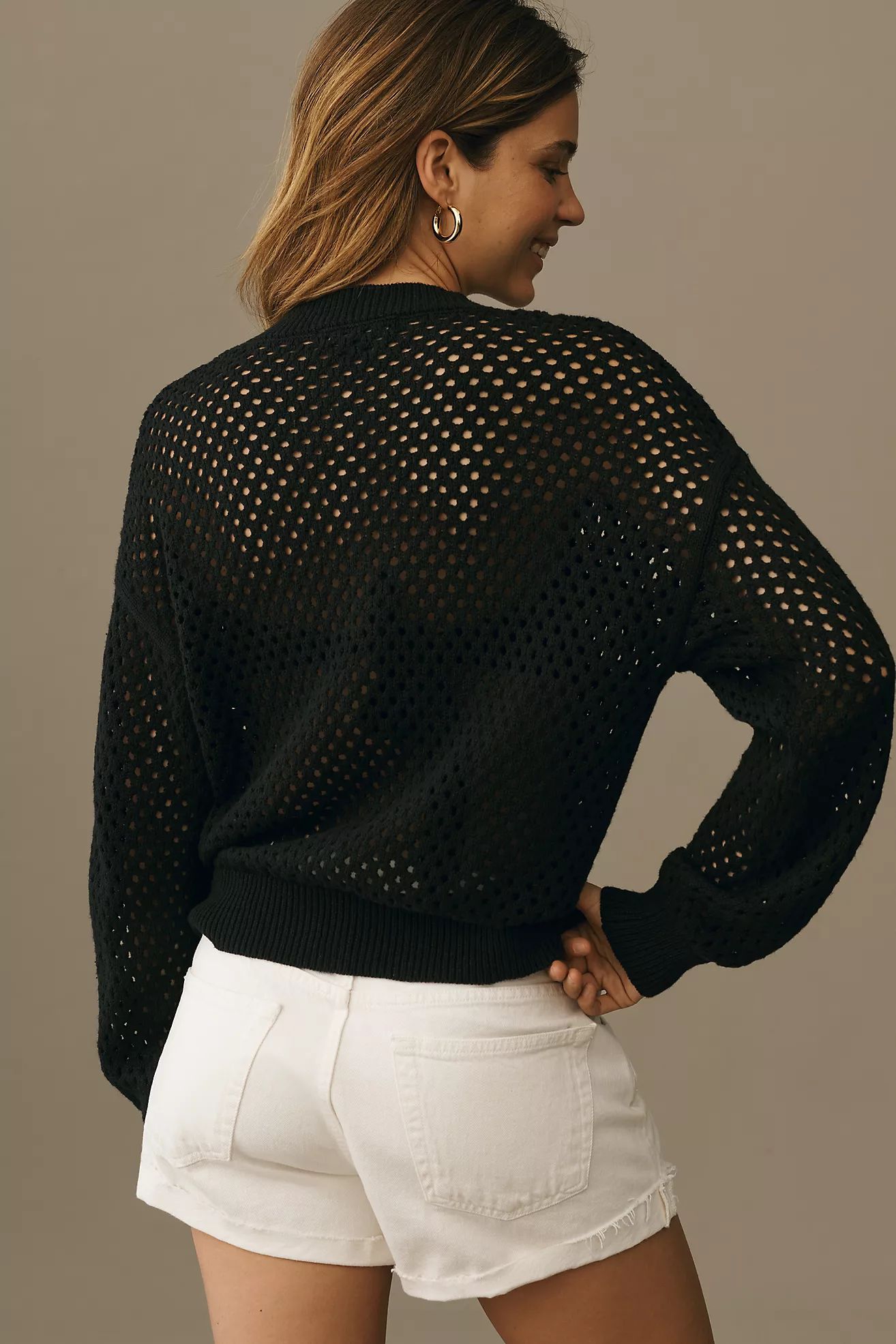 Sanctuary Stepping Out Crochet Knit Bomber Jacket | Anthropologie (US)