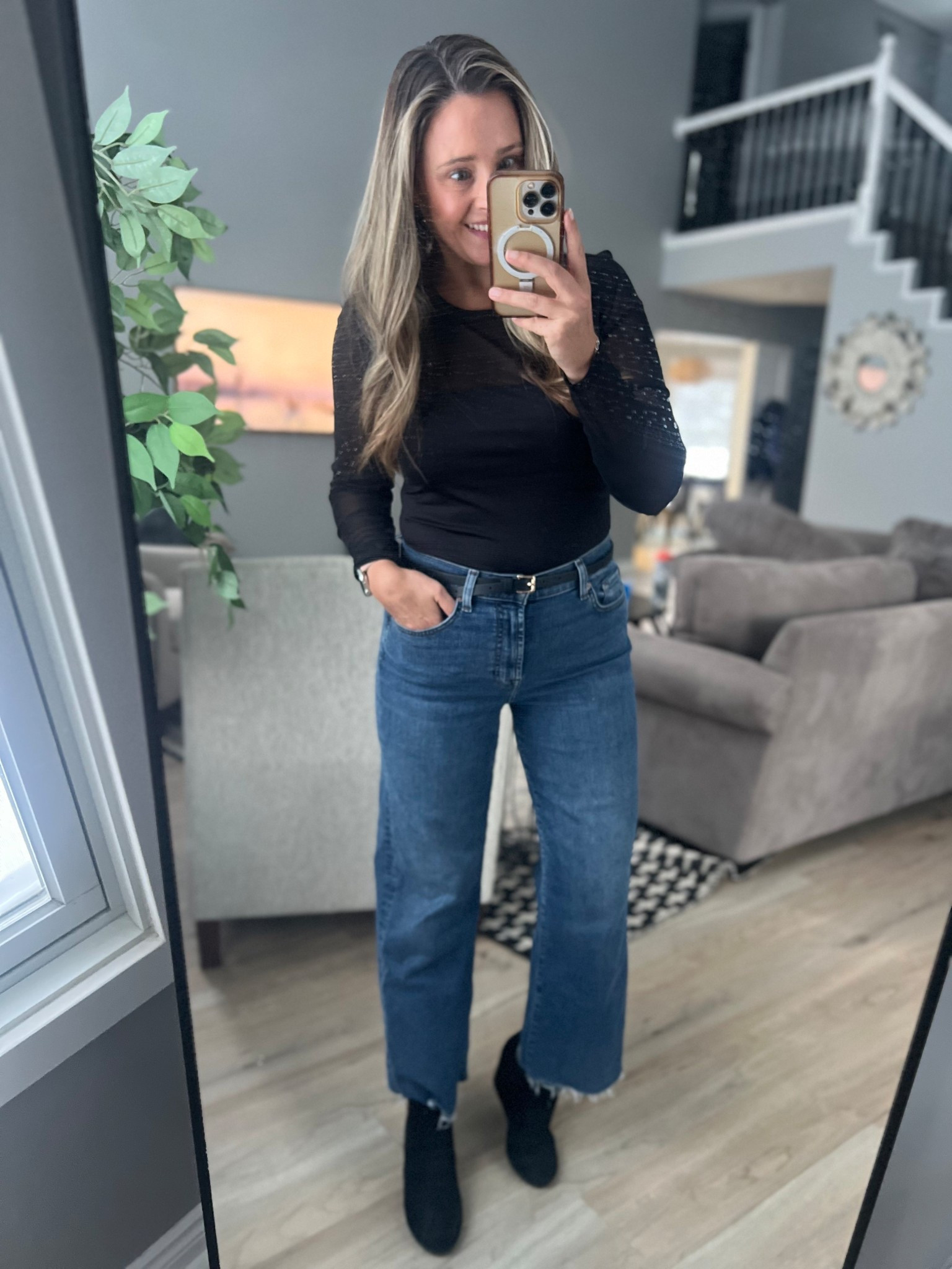 Finally got out of the house for dinner with the hubs! Wore this cute mesh top. Cute & easy to wear! 

#LTKOver40 #LTKSaleAlert #LTKootd