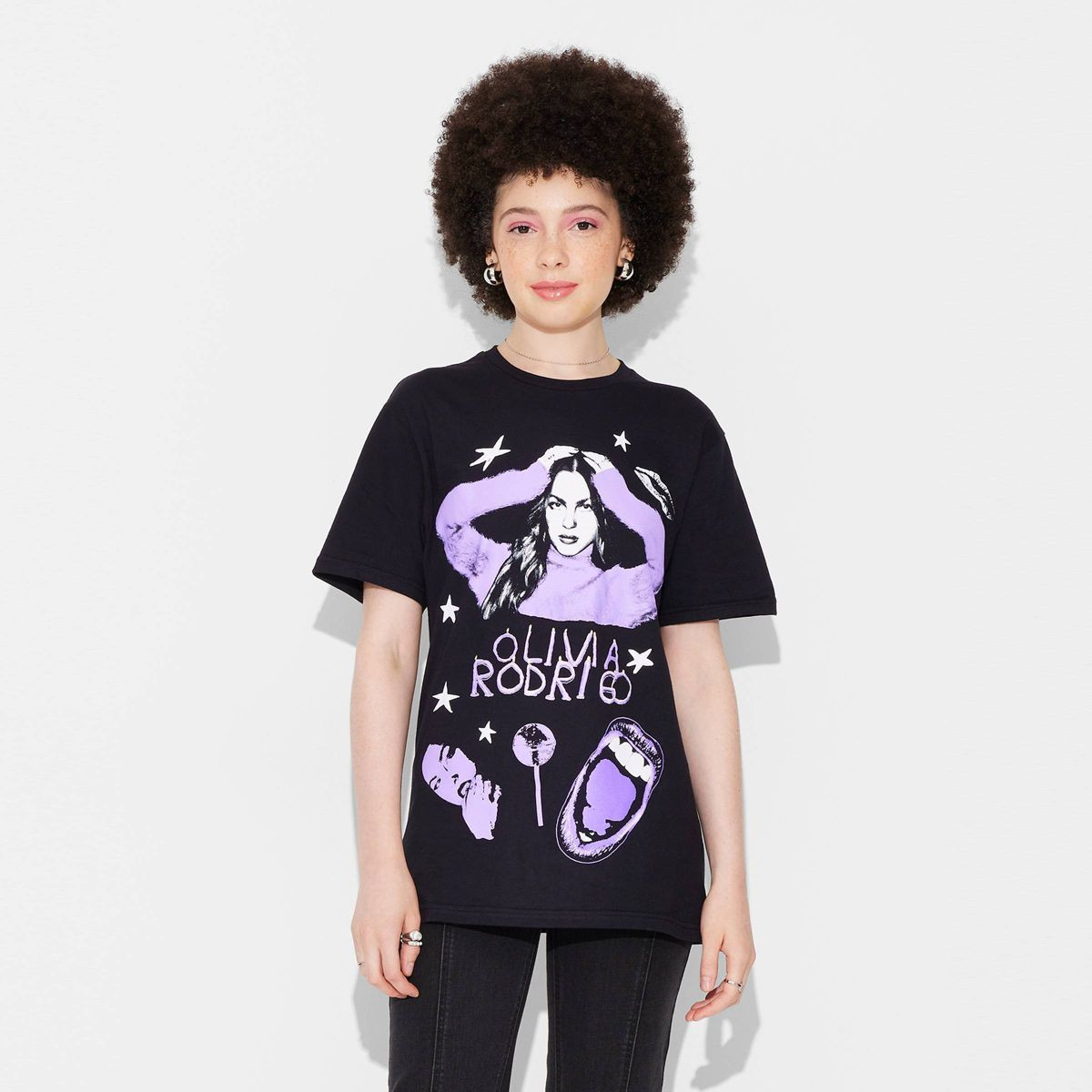 Women's Olivia Rodrigo Short Sleeve Graphic T-Shirt - Black | Target