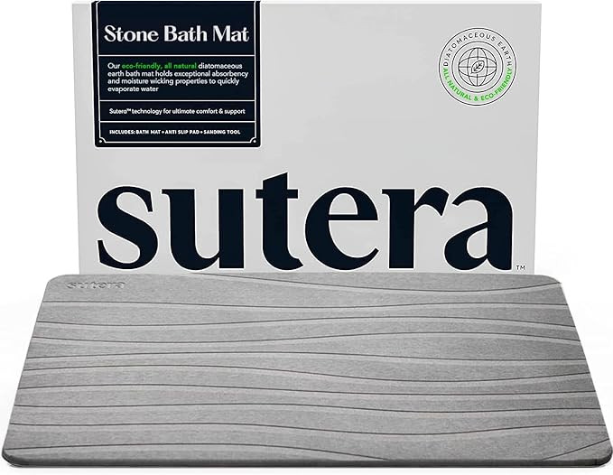 SUTERA - Stone Bath Mat, Diatomaceous Earth Shower Mat, Non-Slip Super Absorbent Quick Drying Bat... | Amazon (US)