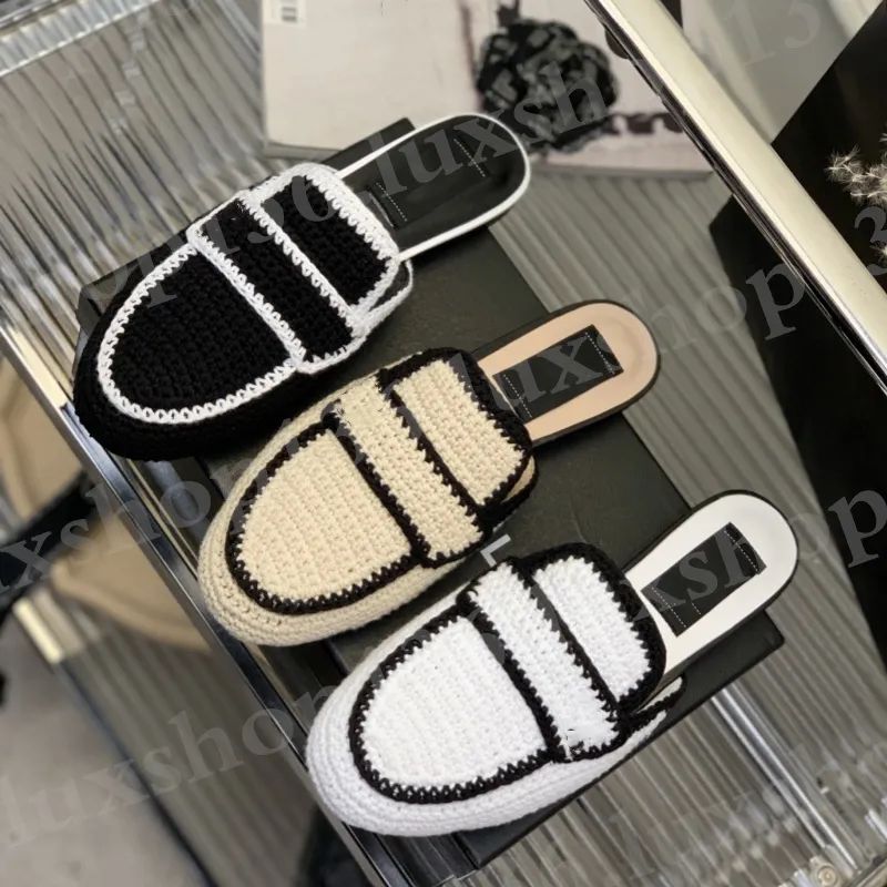 Fashion Designer Slippers Knitted Letters C Sandals Women Loafer Shoes | DHGate