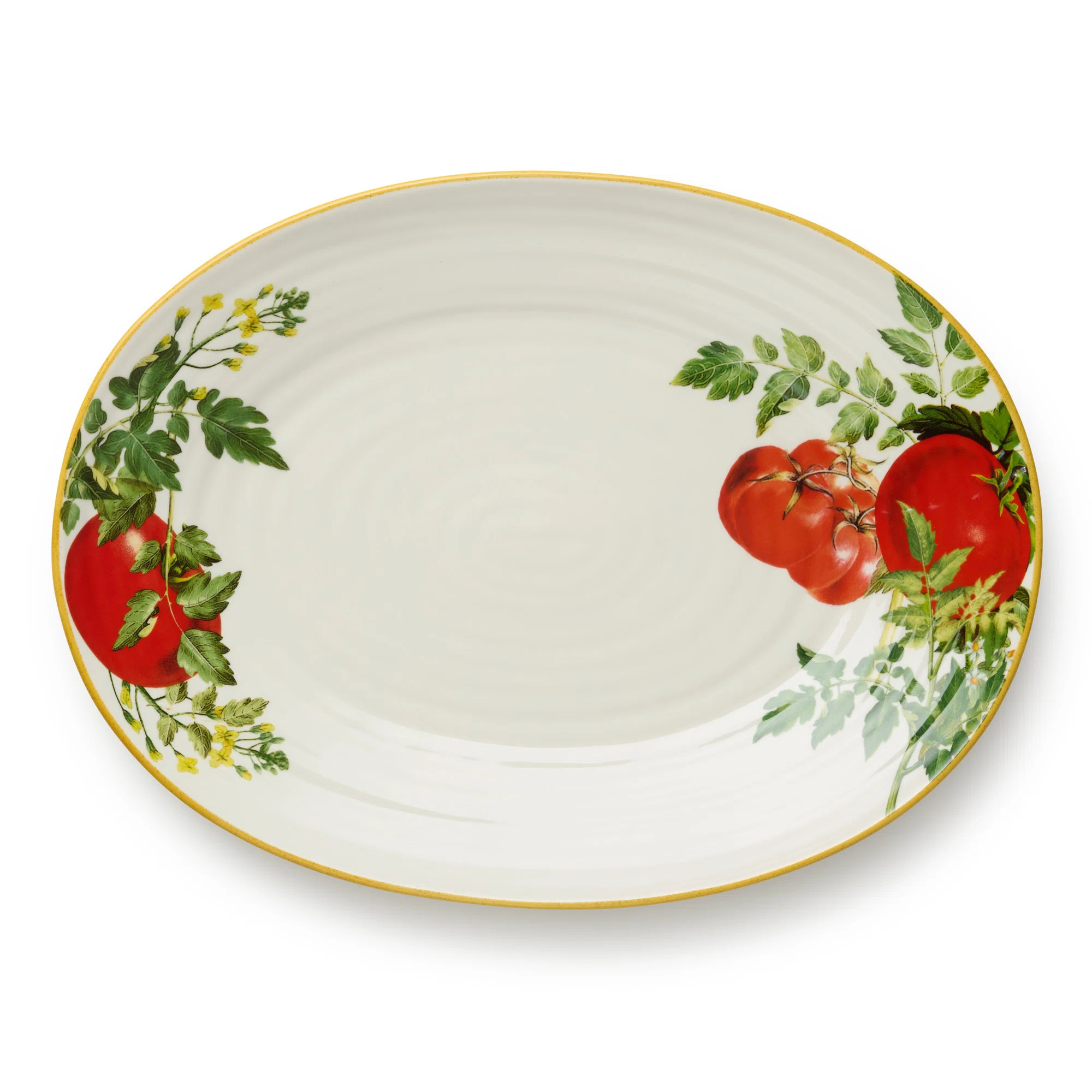 Pomodoro 16-Inch stoneware Oval Serving Platter – Rustic Italian Tomato Vine Design – Vibrant... | Wayfair North America
