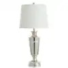 StyleCraft 30 in. Polished Nickel, Off-White Task and Reading Table Lamp for Living Room with White Linen Shade KHL333319DS | The Home Depot