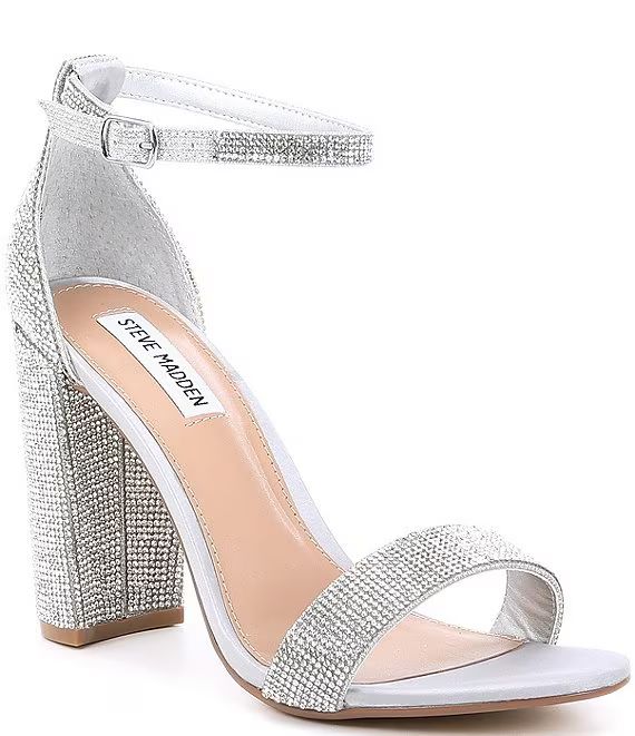 Carrson Rhinestone Ankle Strap Block Heel Dress Sandals | Dillards