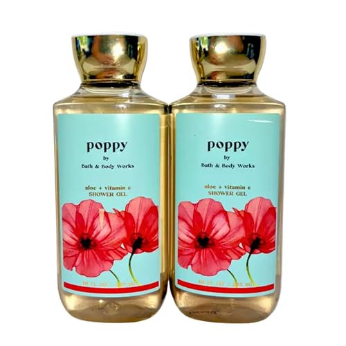 Bath & Body Works Shower Gel, Set of 2 Bottles, Each Bottle 10oz (Poppy) | Amazon (US)