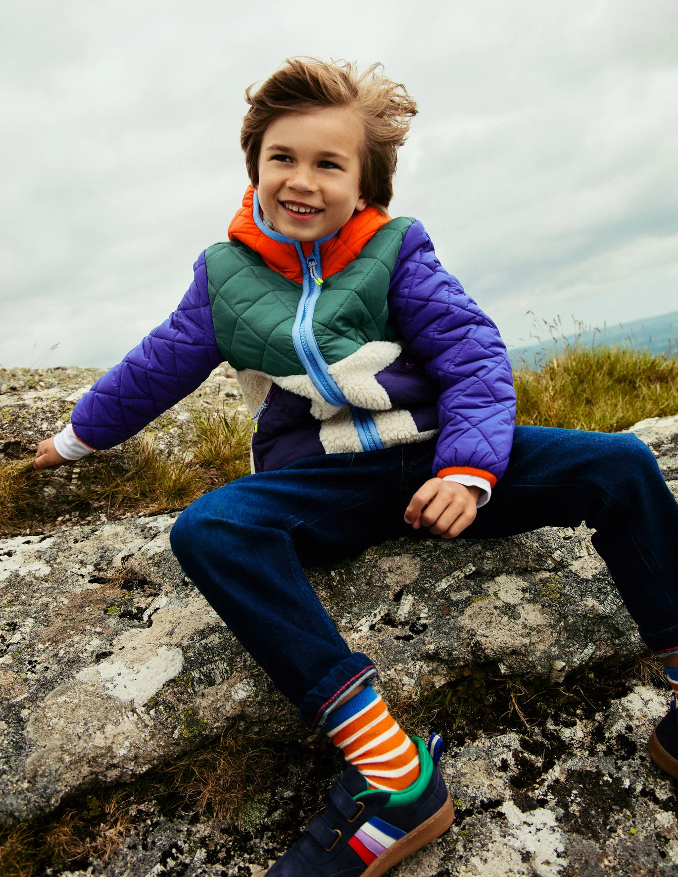 Borg Mix Jacket - Multi | Boden US | Boden (US)