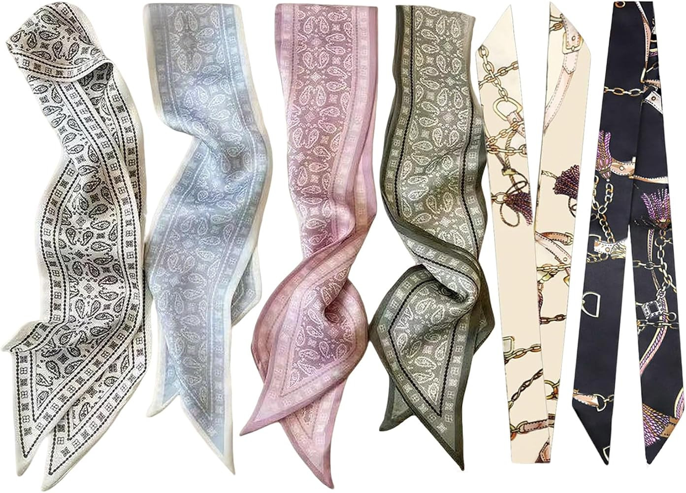 kcctoo 2/6/10Pack Scarf Bags for Women Handbag Scarfs Band Hair Neck Scarves Fashion Gifts | Amazon (US)