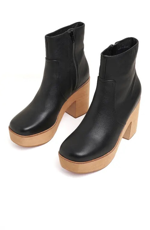 Charlotte Stone Paz Platform Clog Boot in Black at Nordstrom, Size 11 | Nordstrom